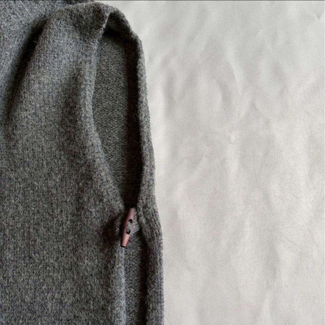 かぐれ トグル釦ニットベスト フリー グレー ウール混 定価1.6万