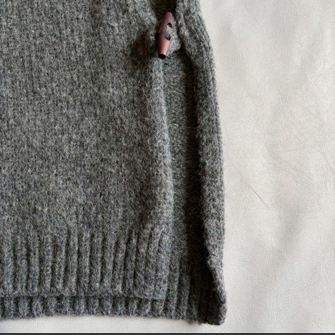 かぐれ トグル釦ニットベスト フリー グレー ウール混 定価1.6万