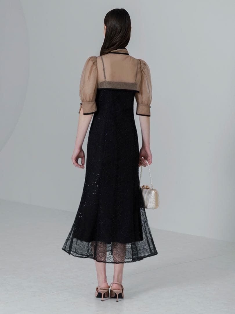 スパンコールボタニカルマーメイドボレロ2WAYワンピースドレス結婚式二次会成人式