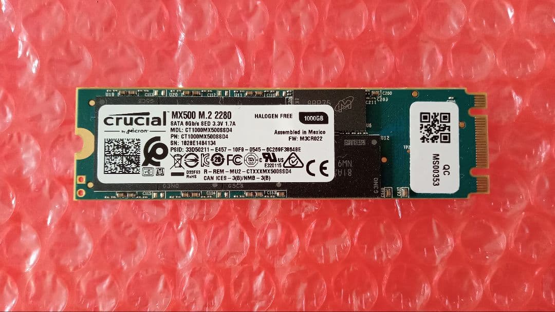 Crucial SSD M.2 1000GB MX500シリーズ　①