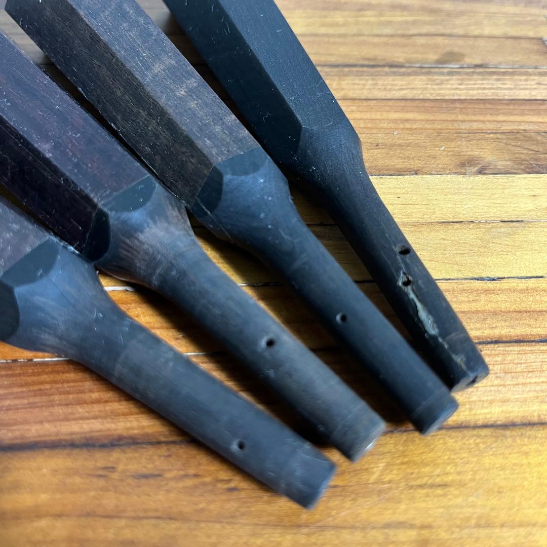 三味線用 糸巻き（素六型）7本セット 黒檀製 ミックス