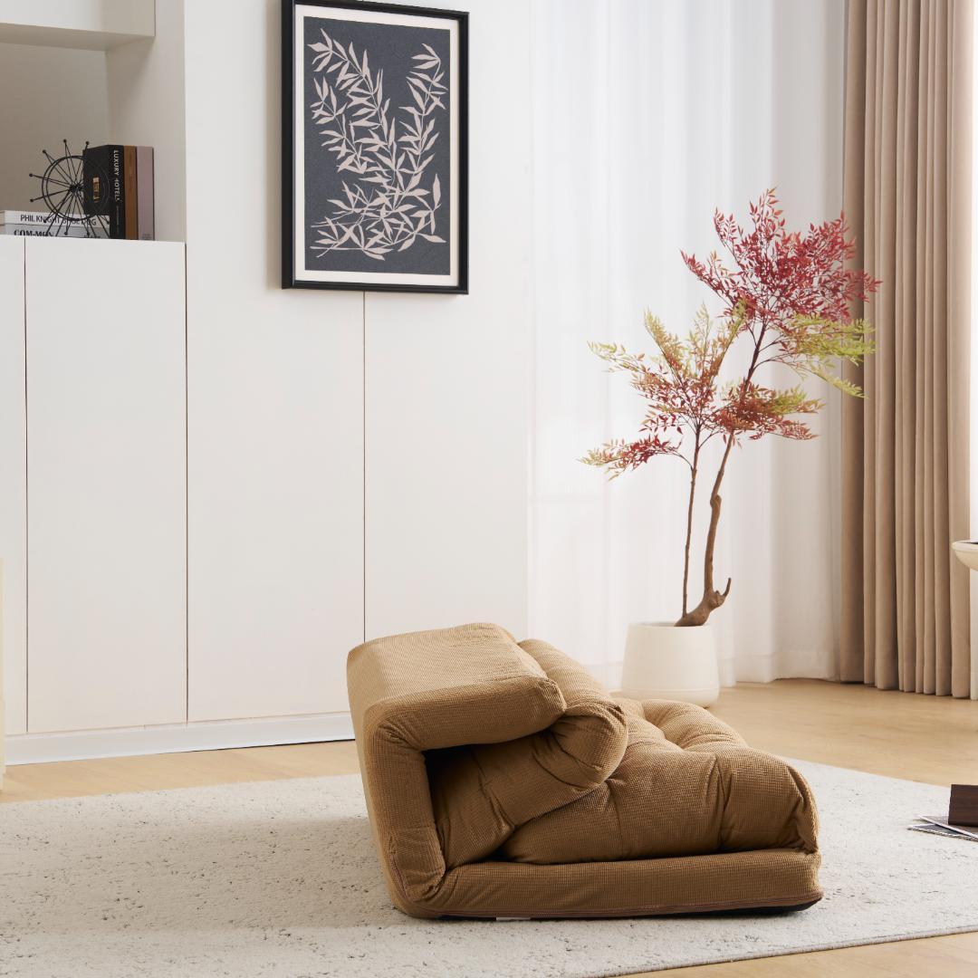 ローソファー 2人掛け ソファベッド 6段階リクライニング 折りたたみ 座椅子