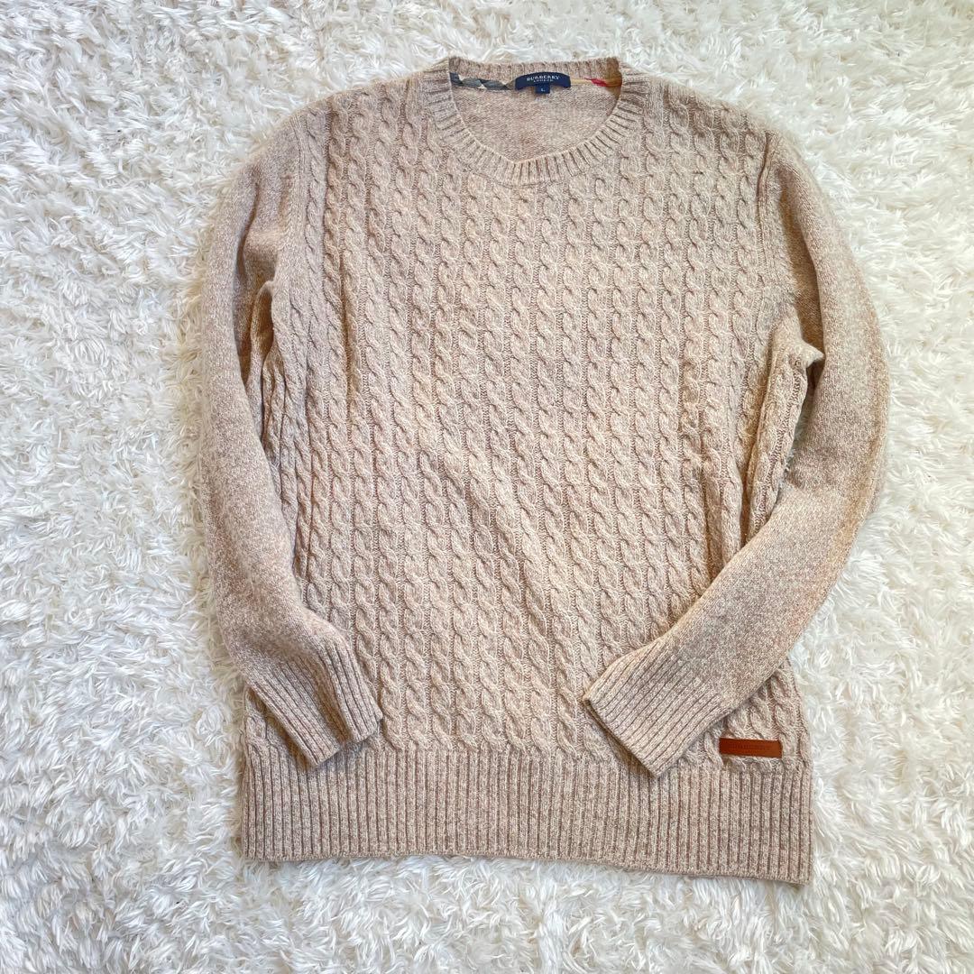 【美品】正規品BURBERRY バーバリー ロンドン ケーブル 編み ニット　L