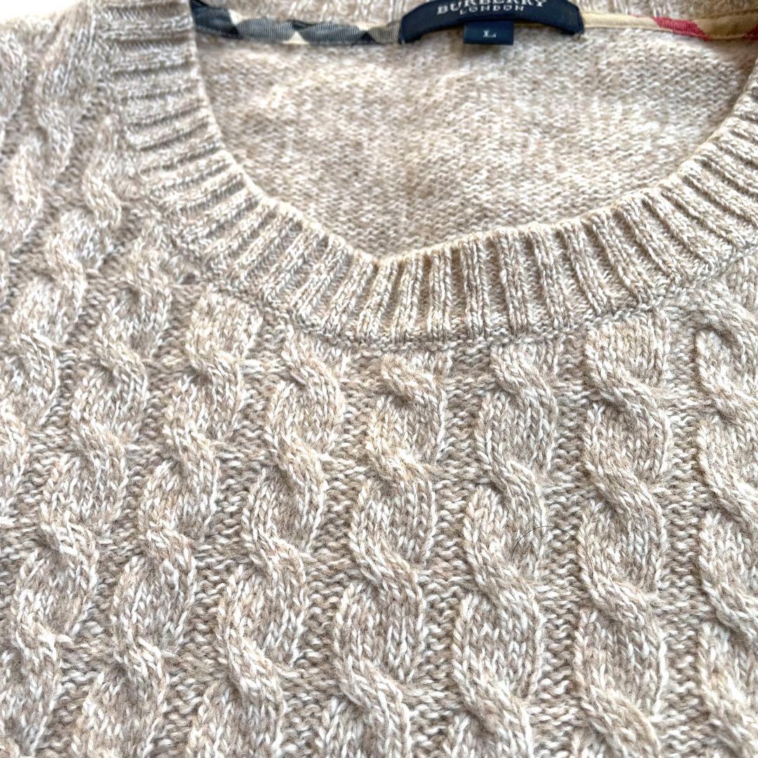 【美品】正規品BURBERRY バーバリー ロンドン ケーブル 編み ニット　L