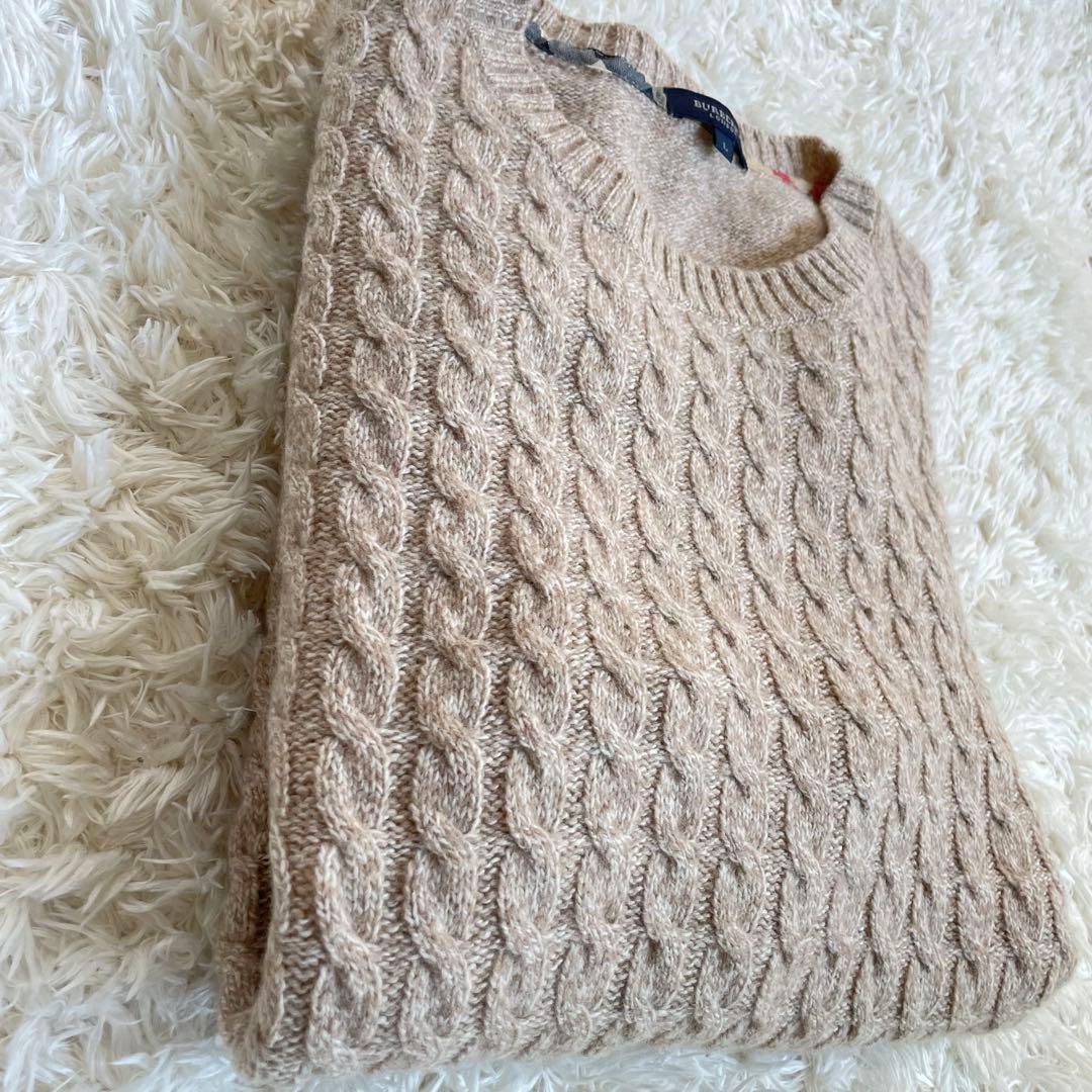 【美品】正規品BURBERRY バーバリー ロンドン ケーブル 編み ニット　L