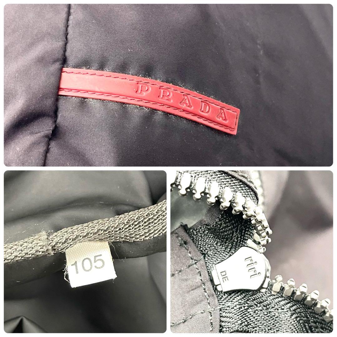 【美品】プラダスポーツ ボストンバッグ 大容量 ナイロン 白タグ ブラック