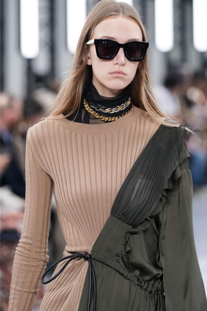 みーこsacai 20S/S アシンメトリードッキングニットワンピース