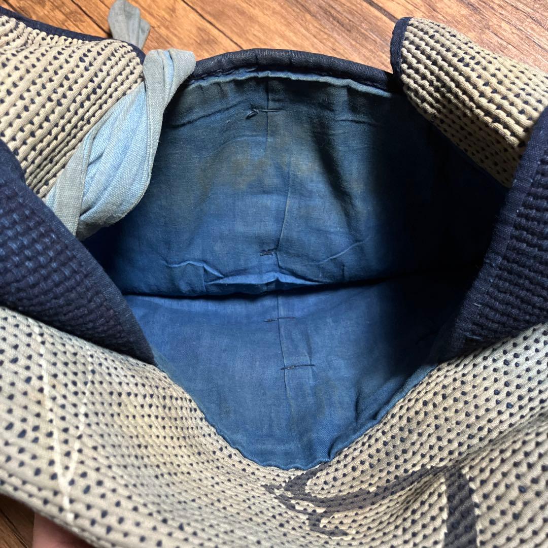 状態良好　刺し子　頭巾　刺子　火消し　消防　藍染め　明治　大正　昭和