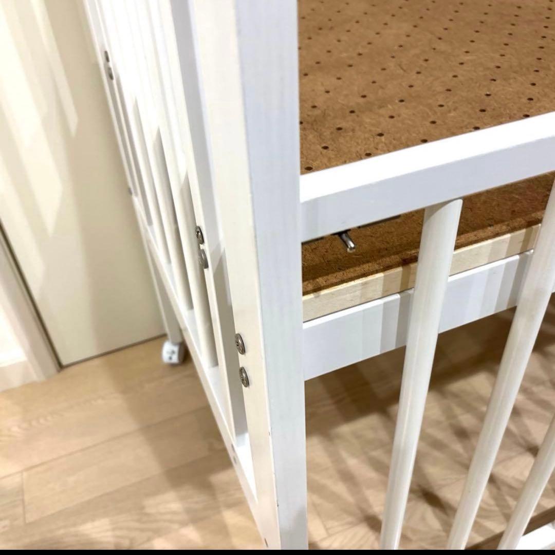 スリーピー　ハイタイプ　ミニベビーベッド　石崎家具　白　日本製　ファンシー