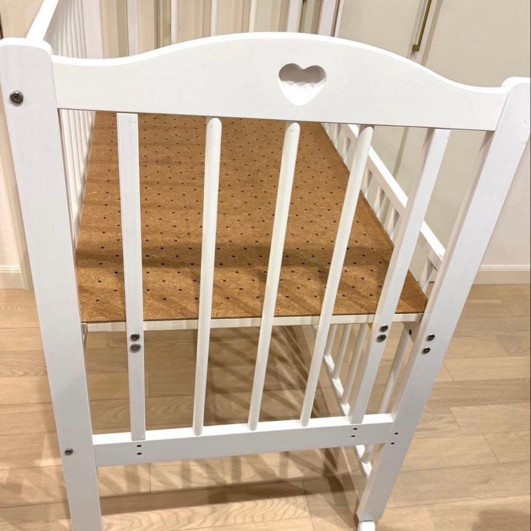 スリーピー　ハイタイプ　ミニベビーベッド　石崎家具　白　日本製　ファンシー