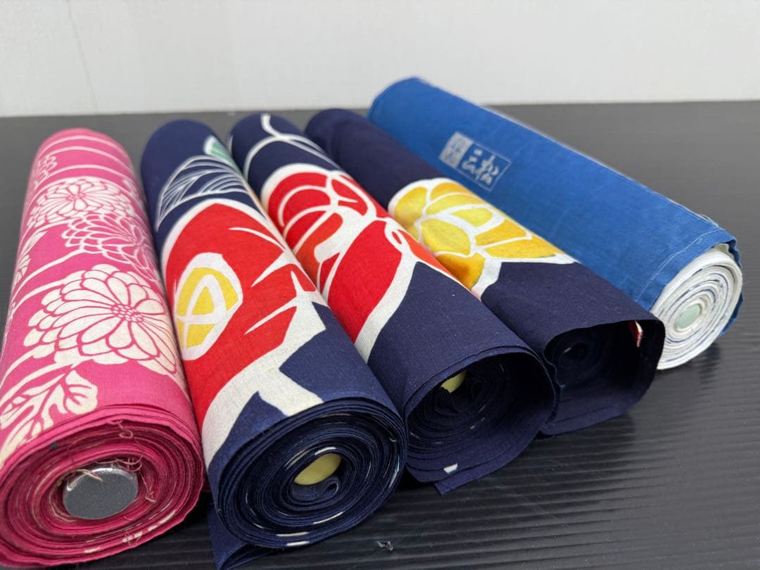 128)浴衣　反物　5点セット　綿　着尺
