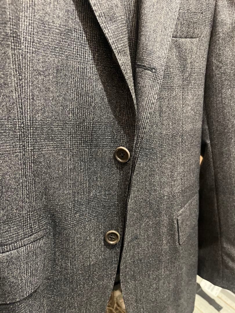 サルトリオ　グレー チェック柄 スーツ　46 ラルディーニ　タリアトーレ