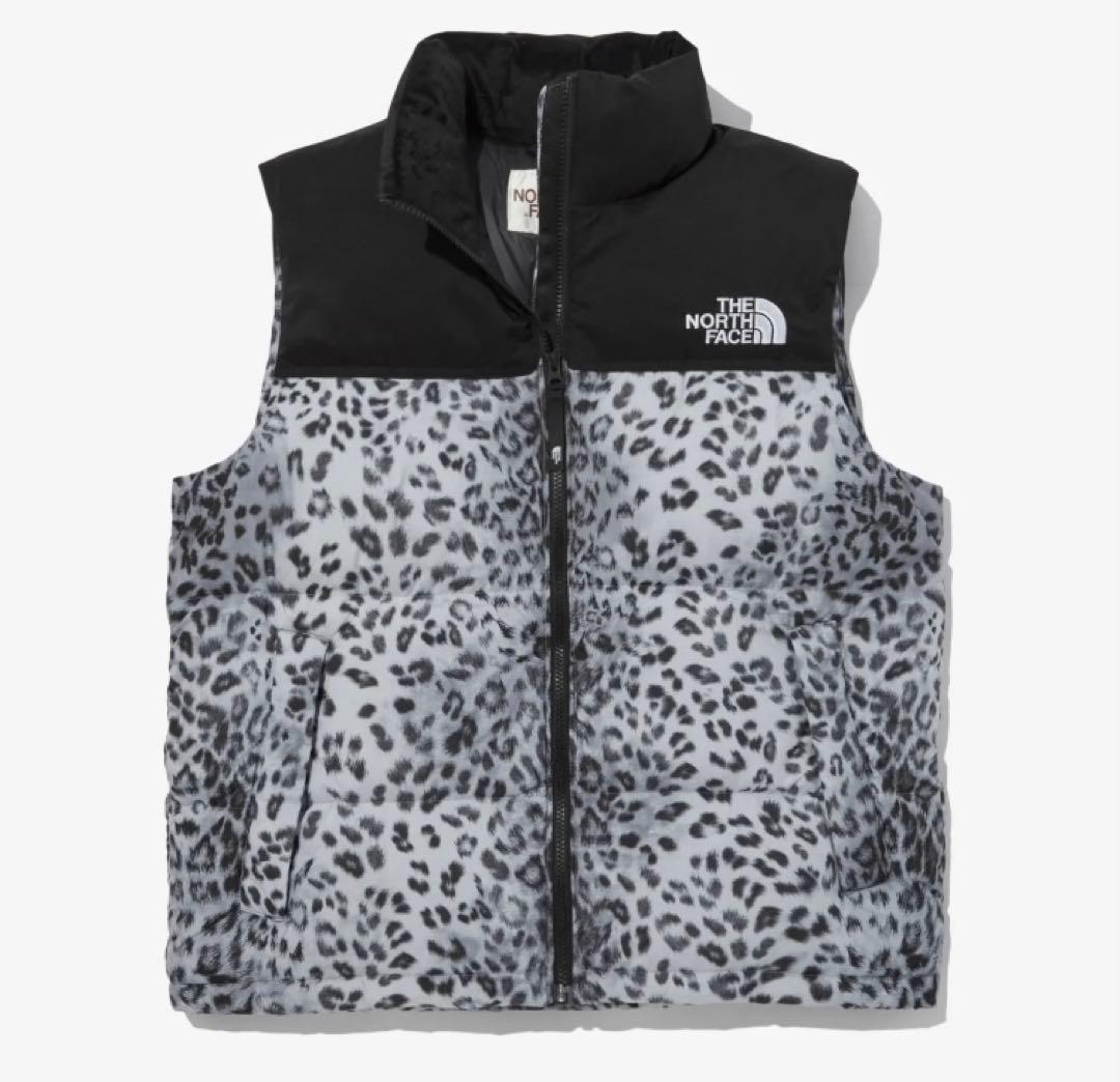 ノースフェイス ダウンベスト ノベルティーヌプシベスト 海外限定　ヒョウ柄