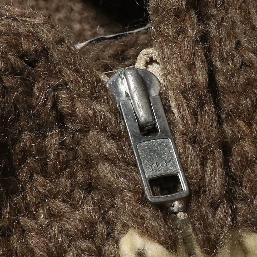 L★KANATA★カウチンニット★トナカイ★カナダ製★カーディガン★ブラウン