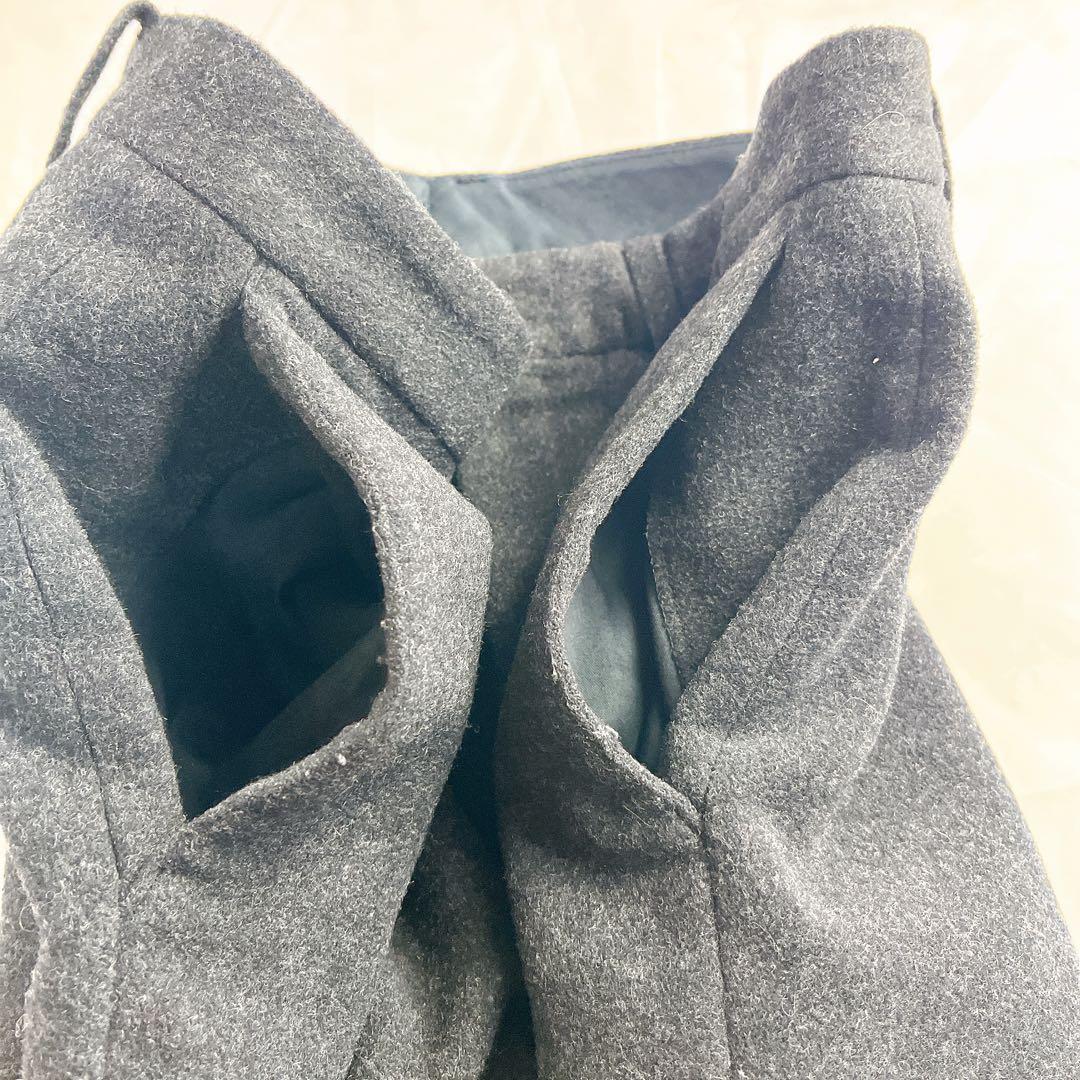 【希少フランス製】アニエスベーオム 40 ウール ワイド スラックス チャコール