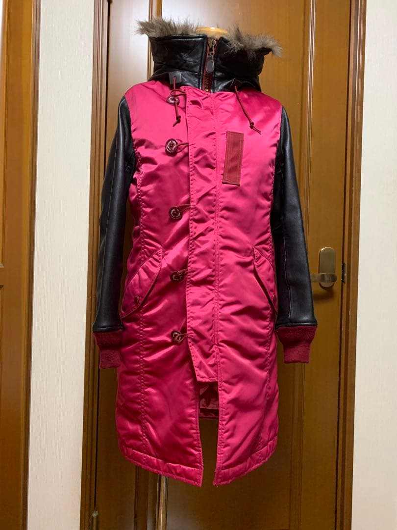 ヒステリックグラマー　レザー切り替えモッズコート