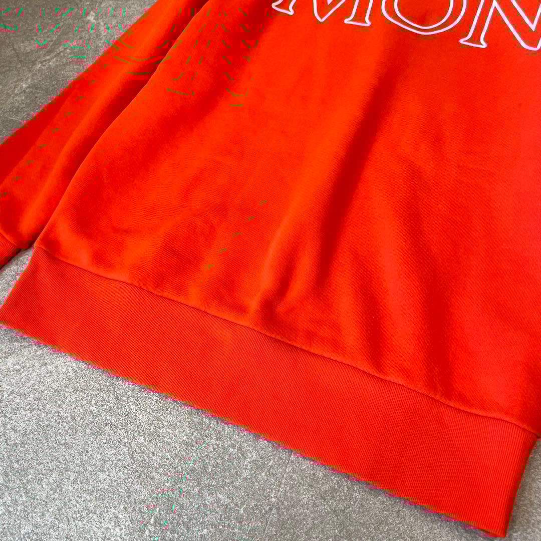 美品★モンクレール SWEATSHIRT スウェット 裏起毛 ロゴ オレンジ