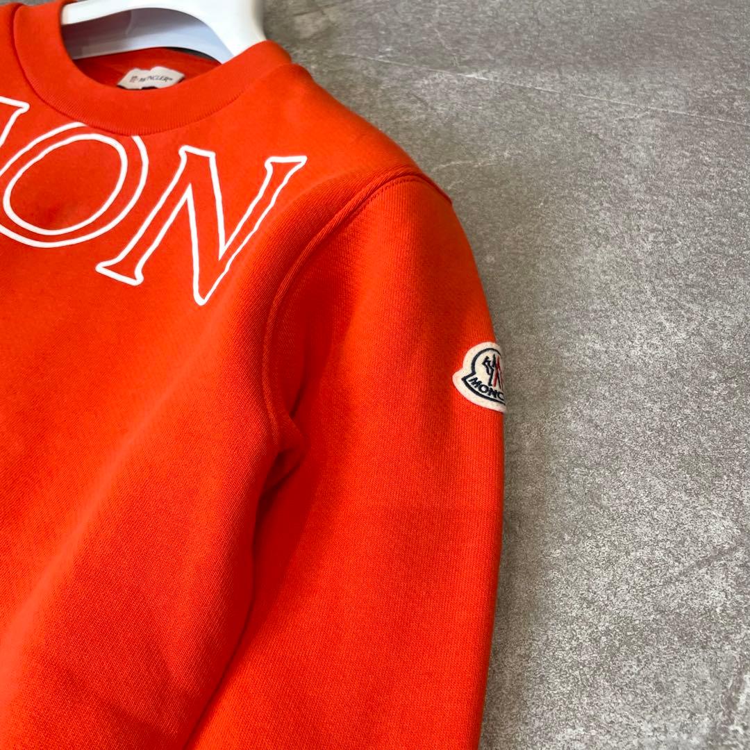 美品★モンクレール SWEATSHIRT スウェット 裏起毛 ロゴ オレンジ