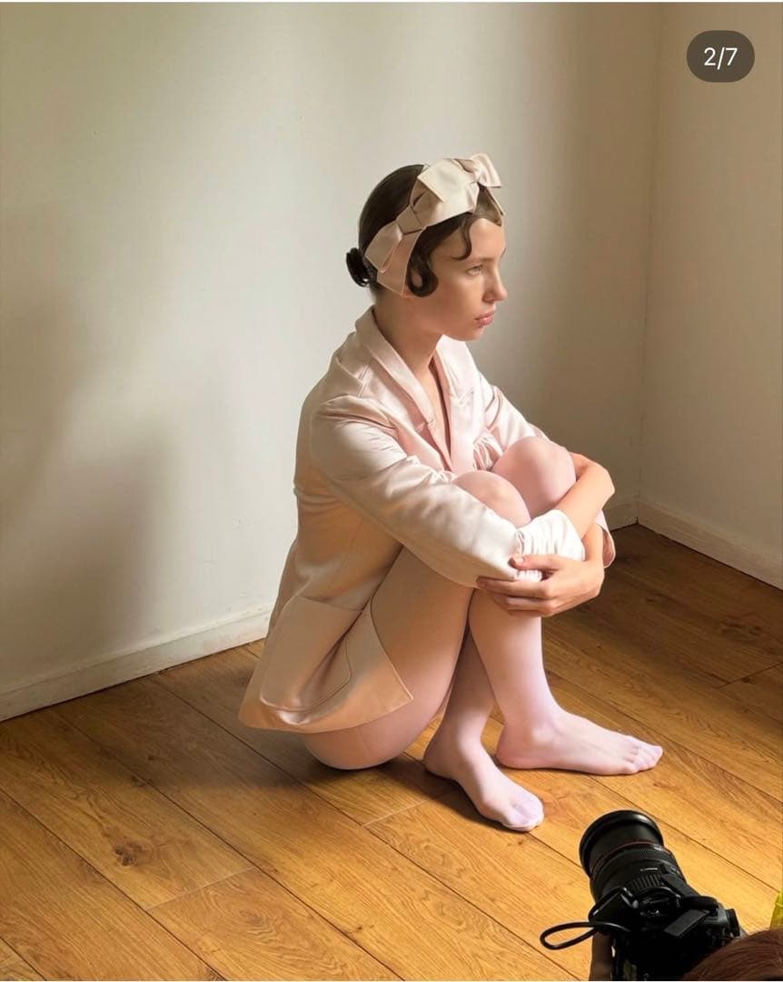 Kanako Tamura サテンリボンカチューシャ ピンク