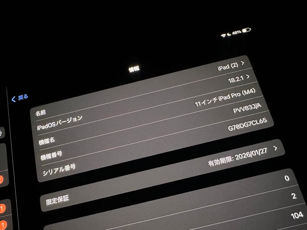 11インチ iPad Pro M4 256GB Wi-Fi