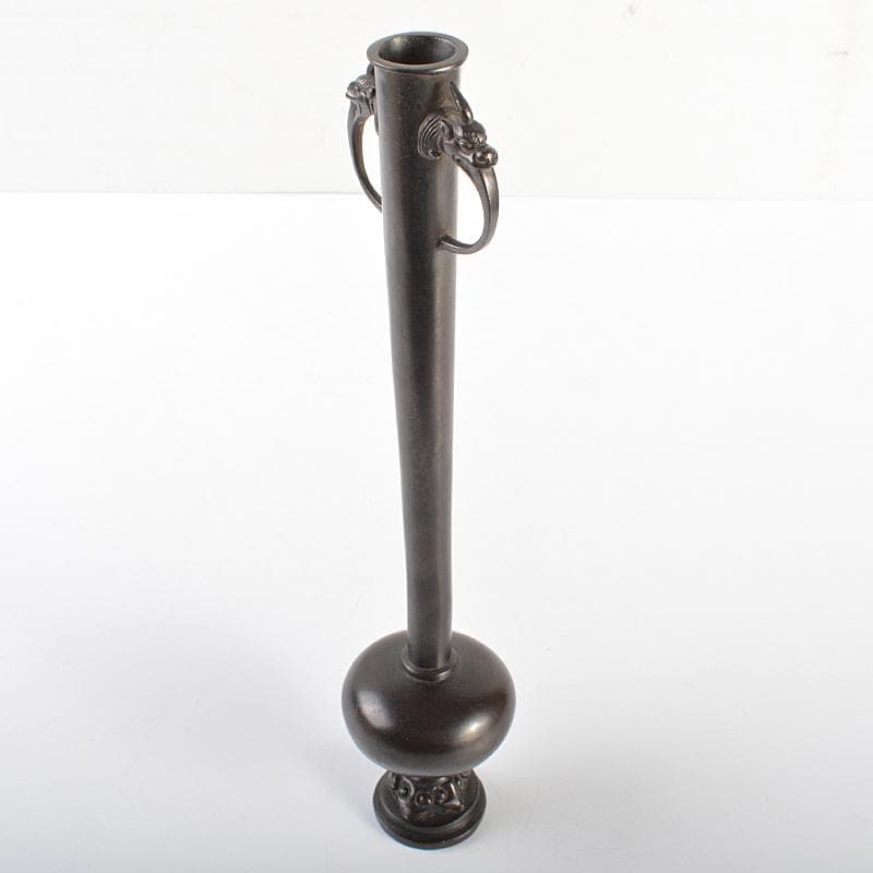 クサノミ　神獣耳花入　一輪挿し　裏千家十五代鵬雲斎極め箱　M　R6975