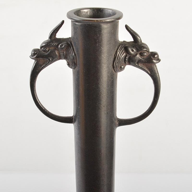 クサノミ　神獣耳花入　一輪挿し　裏千家十五代鵬雲斎極め箱　M　R6975