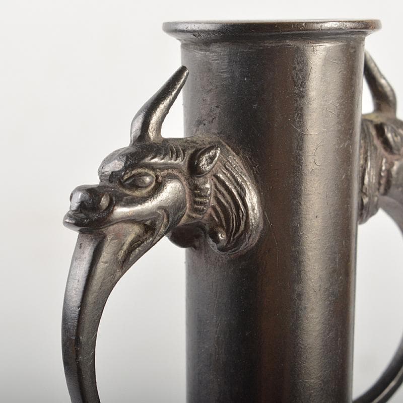 クサノミ　神獣耳花入　一輪挿し　裏千家十五代鵬雲斎極め箱　M　R6975