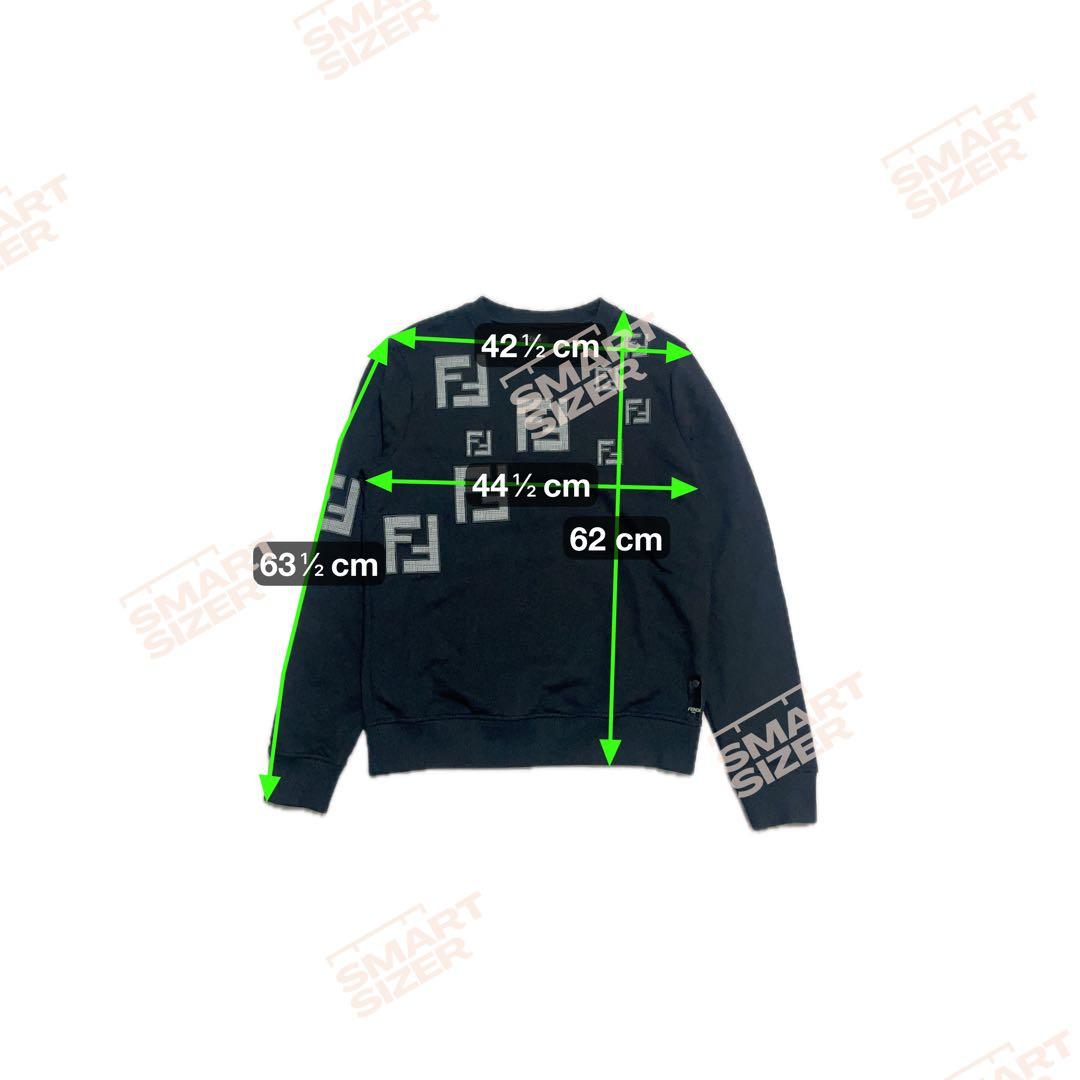 美品 FENDI ギンガムチェック FF ロゴ スウェット トレーナー 黒