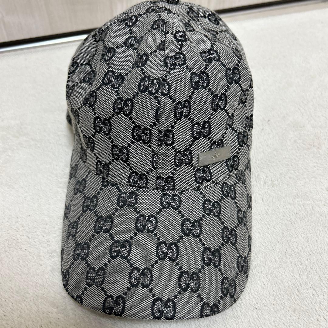 GUCCI GGパターン キャップ グレー/ブラック