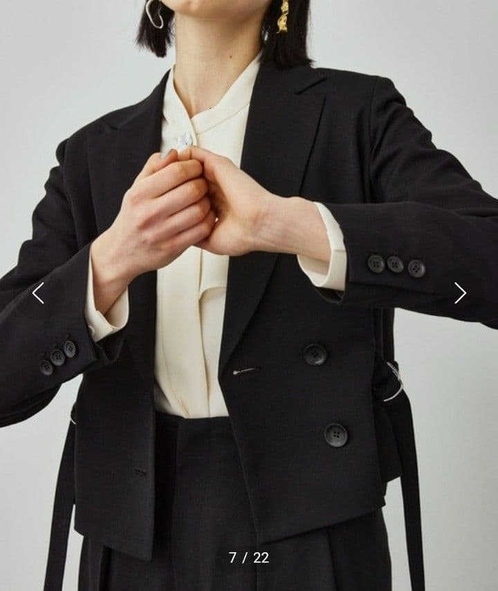 訳アリ美品 ユナイテッドトウキョウ ラナツイル ショートジャケット 1 ブラック