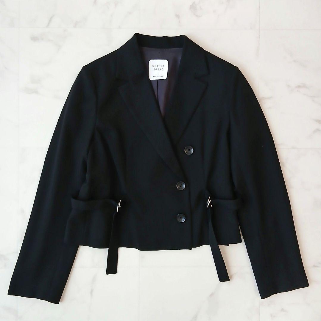 訳アリ美品 ユナイテッドトウキョウ ラナツイル ショートジャケット 1 ブラック