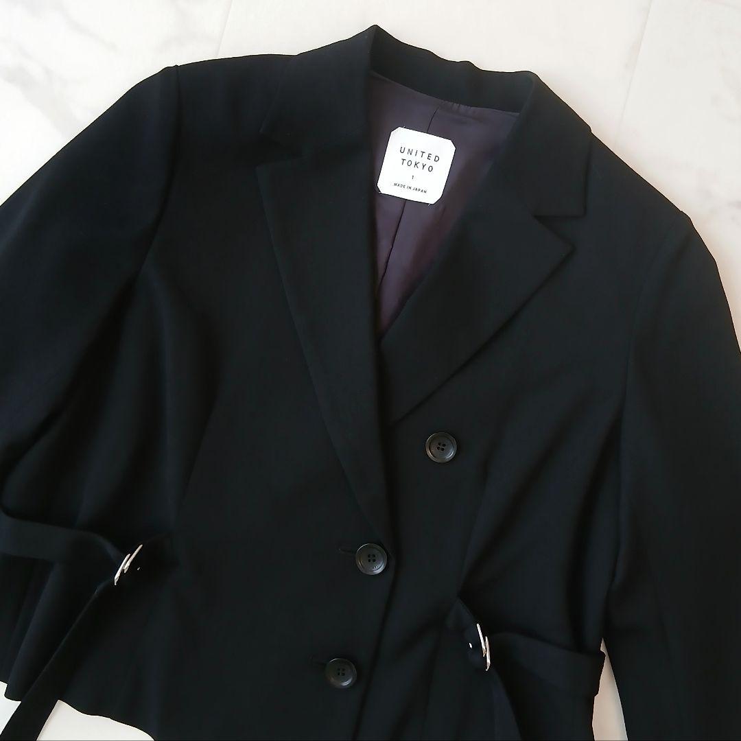 訳アリ美品 ユナイテッドトウキョウ ラナツイル ショートジャケット 1 ブラック