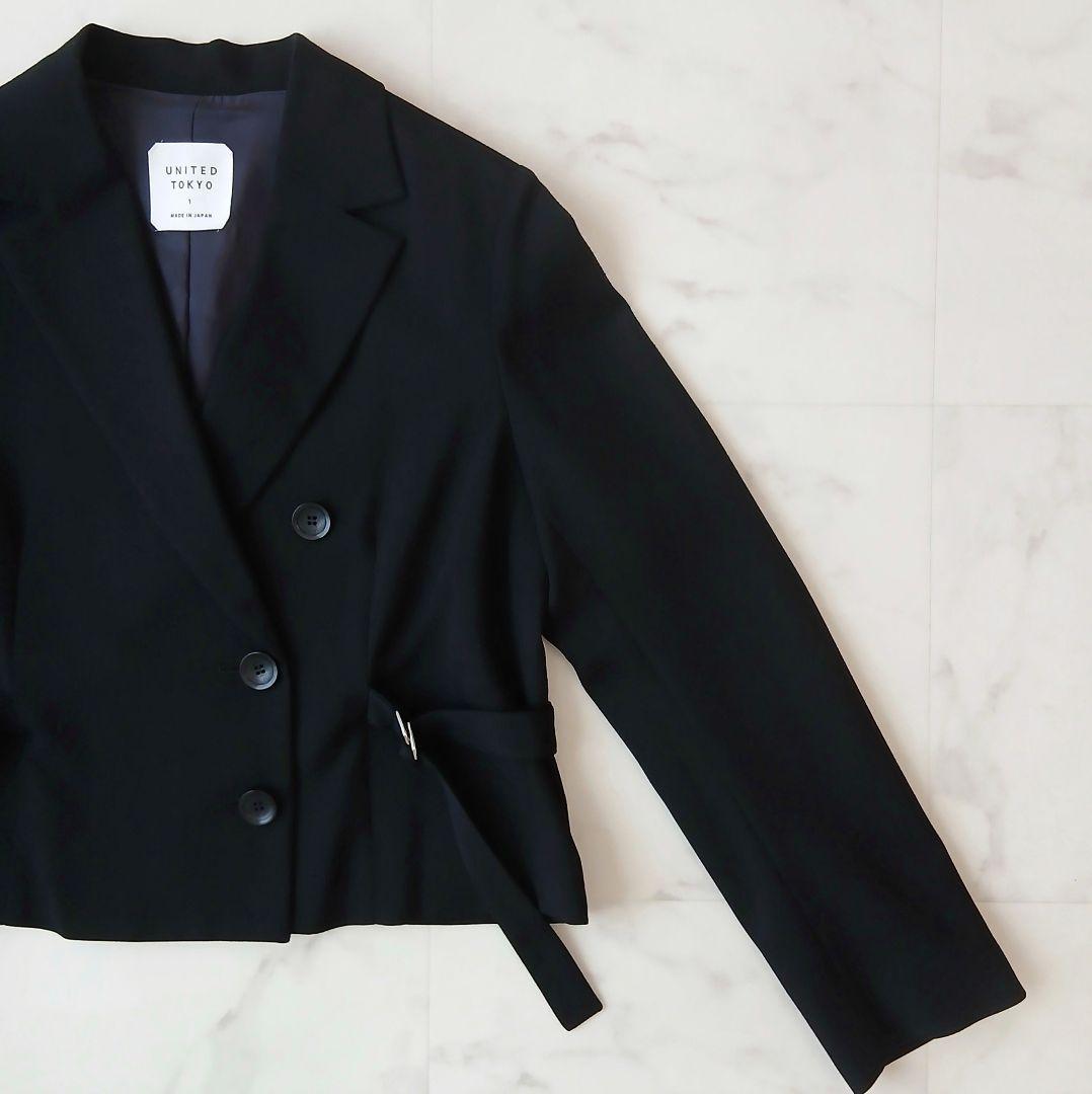 訳アリ美品 ユナイテッドトウキョウ ラナツイル ショートジャケット 1 ブラック