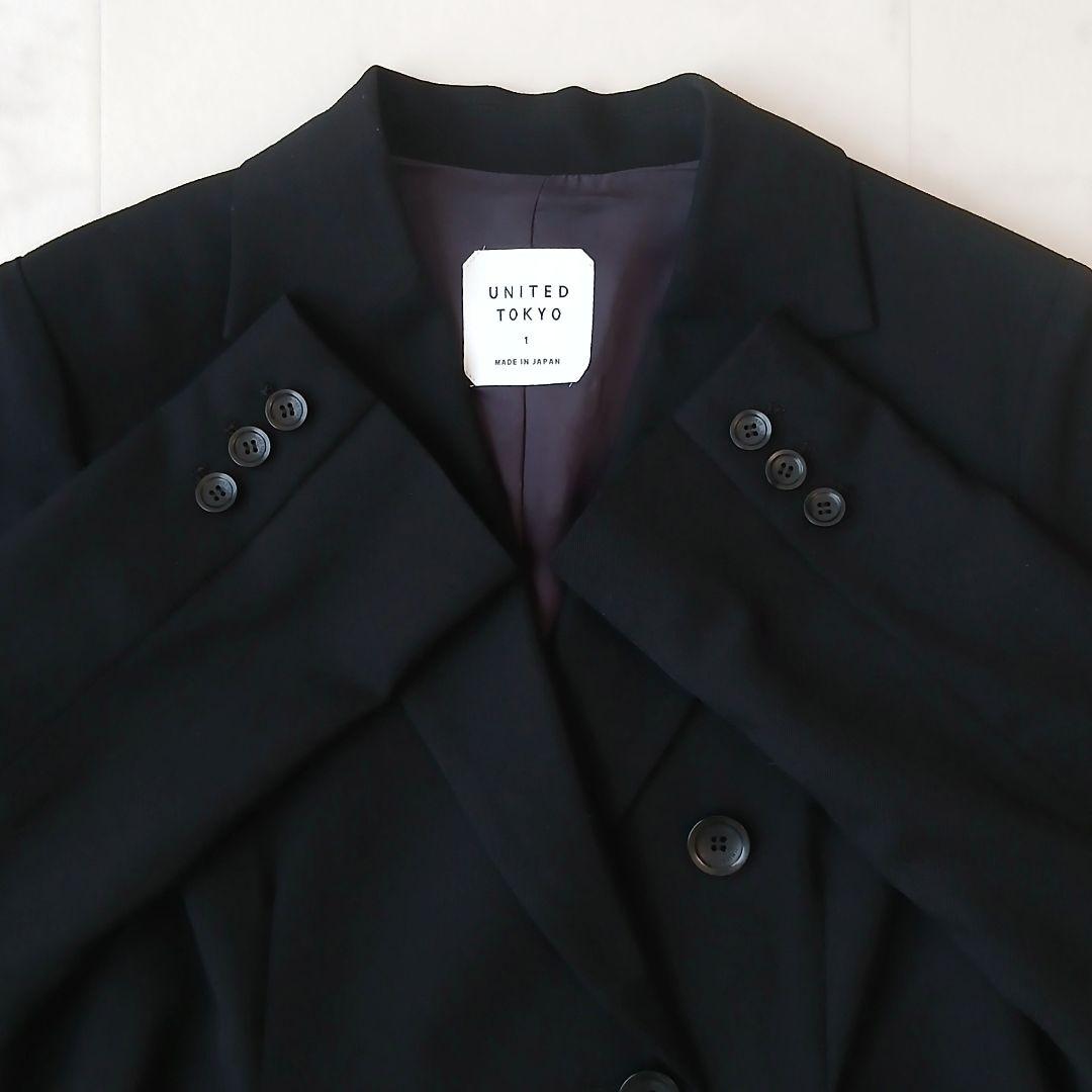 訳アリ美品 ユナイテッドトウキョウ ラナツイル ショートジャケット 1 ブラック
