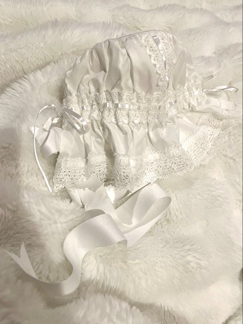 アリスアンドザパイレーツ　レースフリルメイドキャップ　白