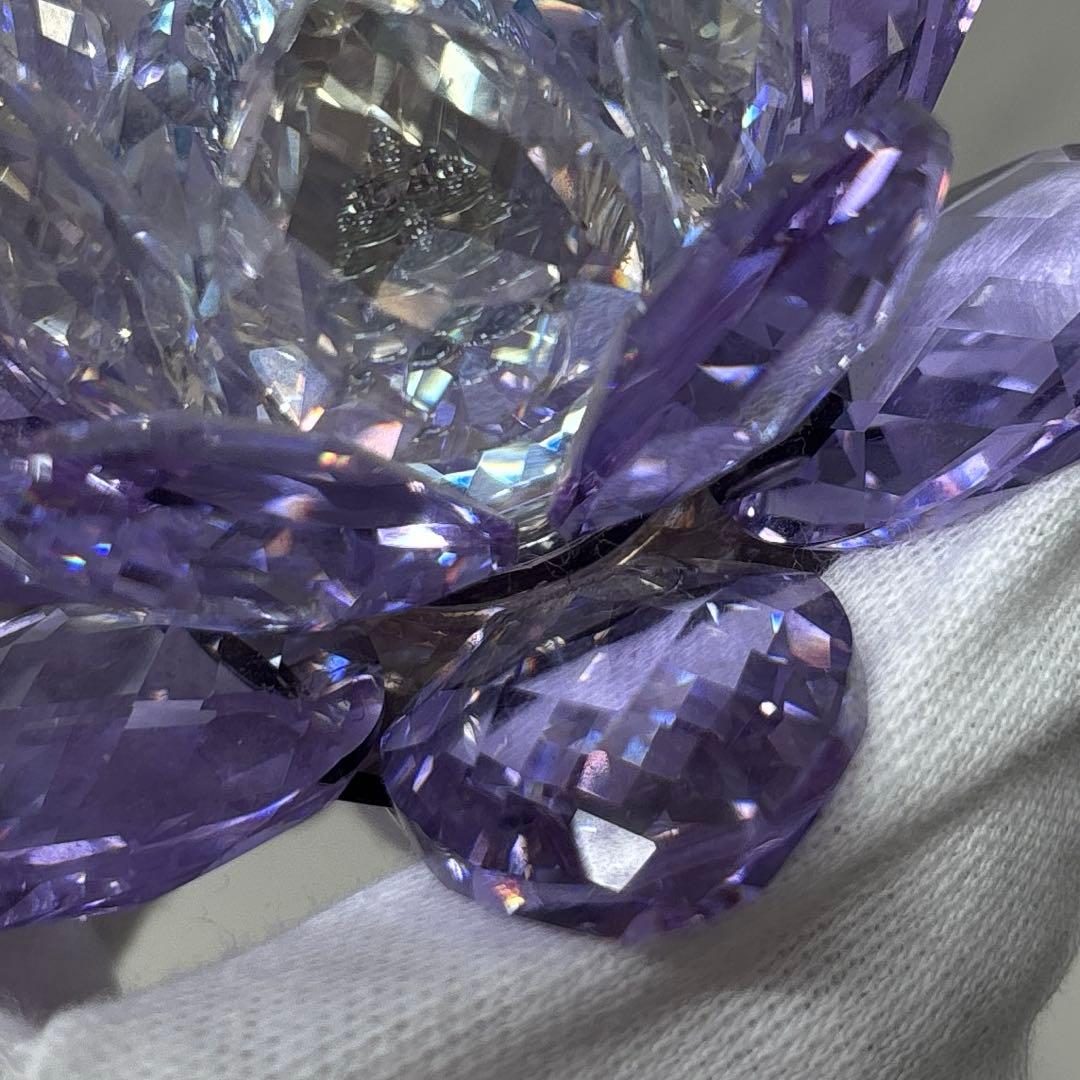 0826 スワロフスキー　睡蓮　キャンドルスタンド　パープル