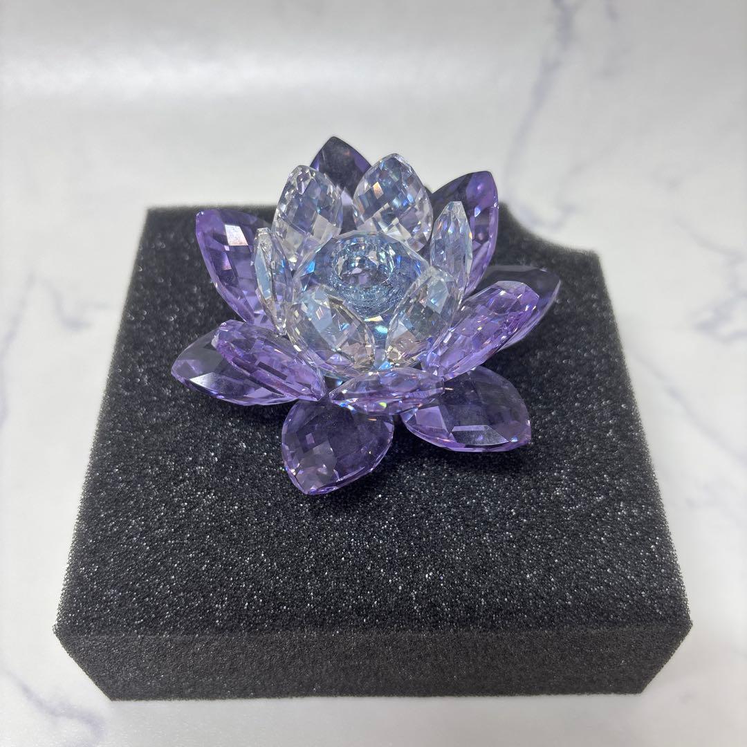 0826 スワロフスキー　睡蓮　キャンドルスタンド　パープル