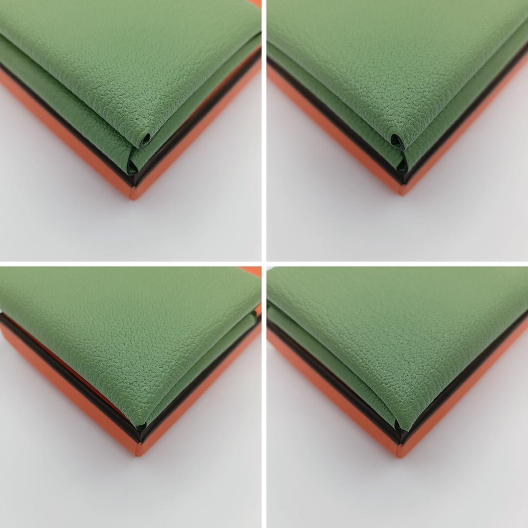 極美品　HERMES カルヴィデュオ ケース W刻印 シェーブル　グリーン