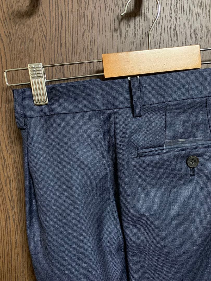 A4新品未使用！極上高級イタリアREDAウール100%ネイビー無地3ピーススーツ