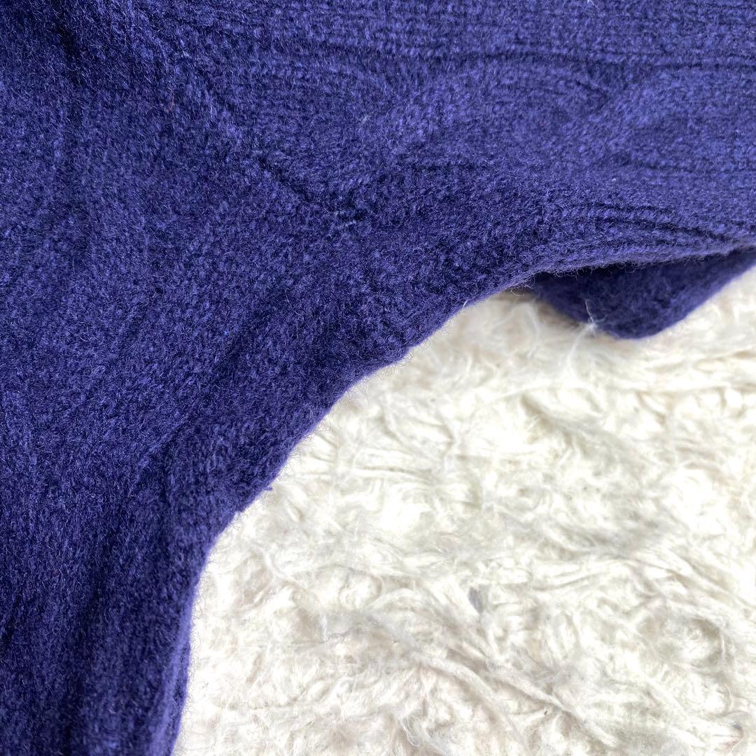 美品✨Ralph Lauren 現行 QR ケーブル ニット カシミヤ XL 紺