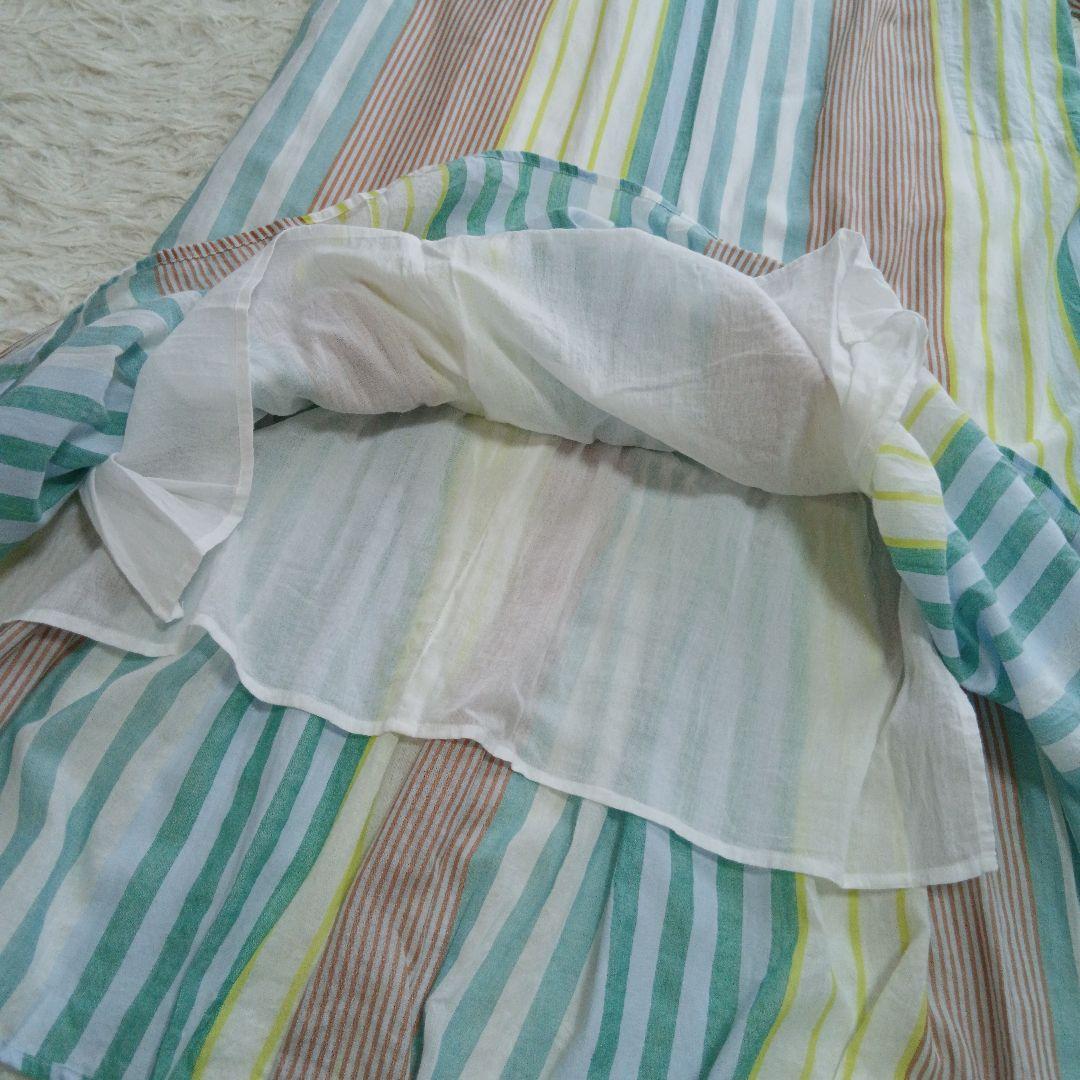 【ne Quittez pas】25SS ストライプ ギャザー ネック ドレス