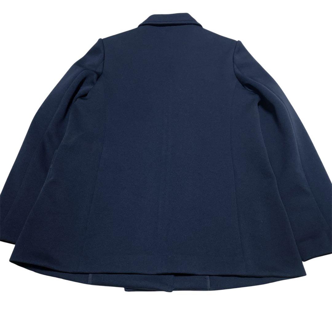 quaranciel 洗える　ジャージー テーラード ダブル ジャケット　紺ブレ