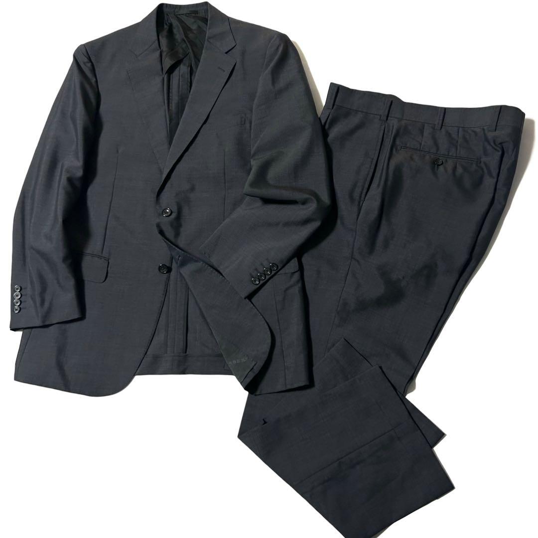 【美品】バーバリーロンドン　スーツ　ジャケット　パンツ　モヘヤ×シルク混　AB7