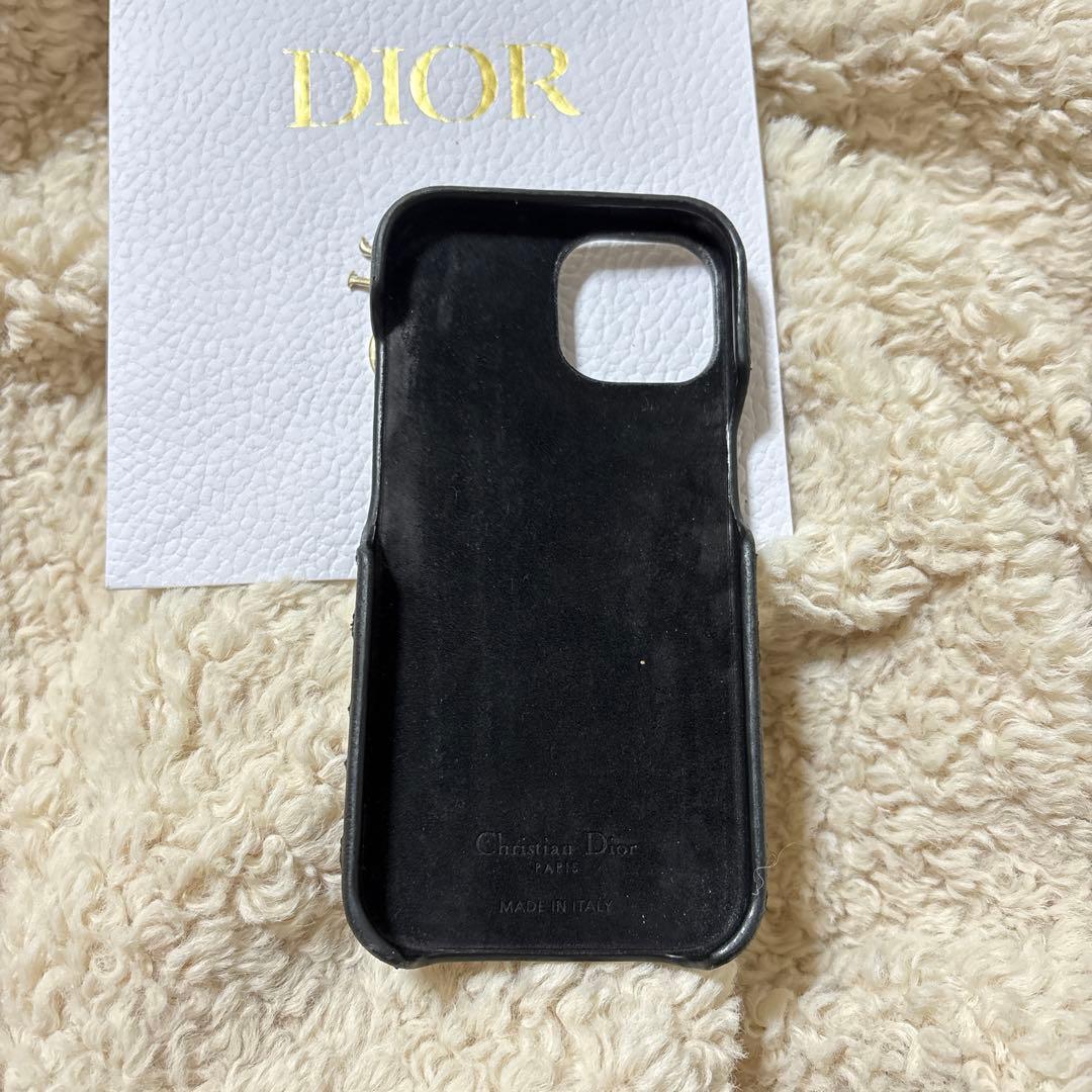 正規品Dior ディオール ブラックレザー iPhone15ケース
