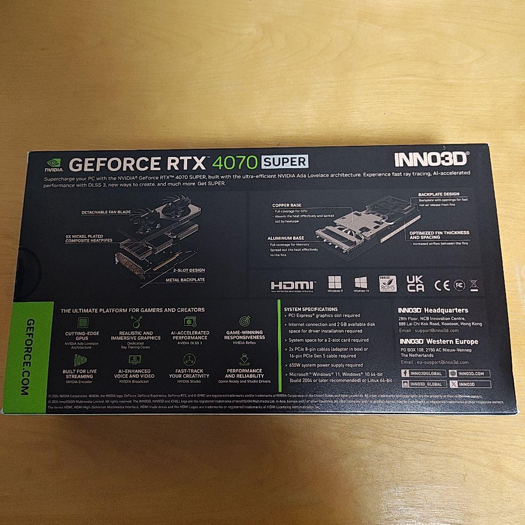 グラフィックボード・グラボ・ビデオカード INNO3D GeForce RTX 4070 Super 12GB