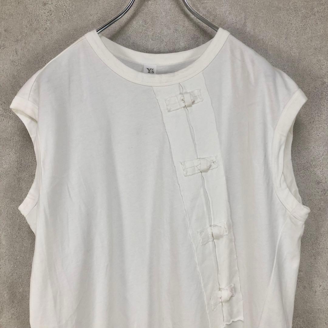 Y's ワイズ チャイナトップス フレンチスリーブ 白 ホワイト