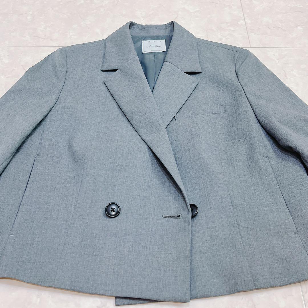 グリーンレーベルリラクシング　ツイル クロップド ジャケット　洗える