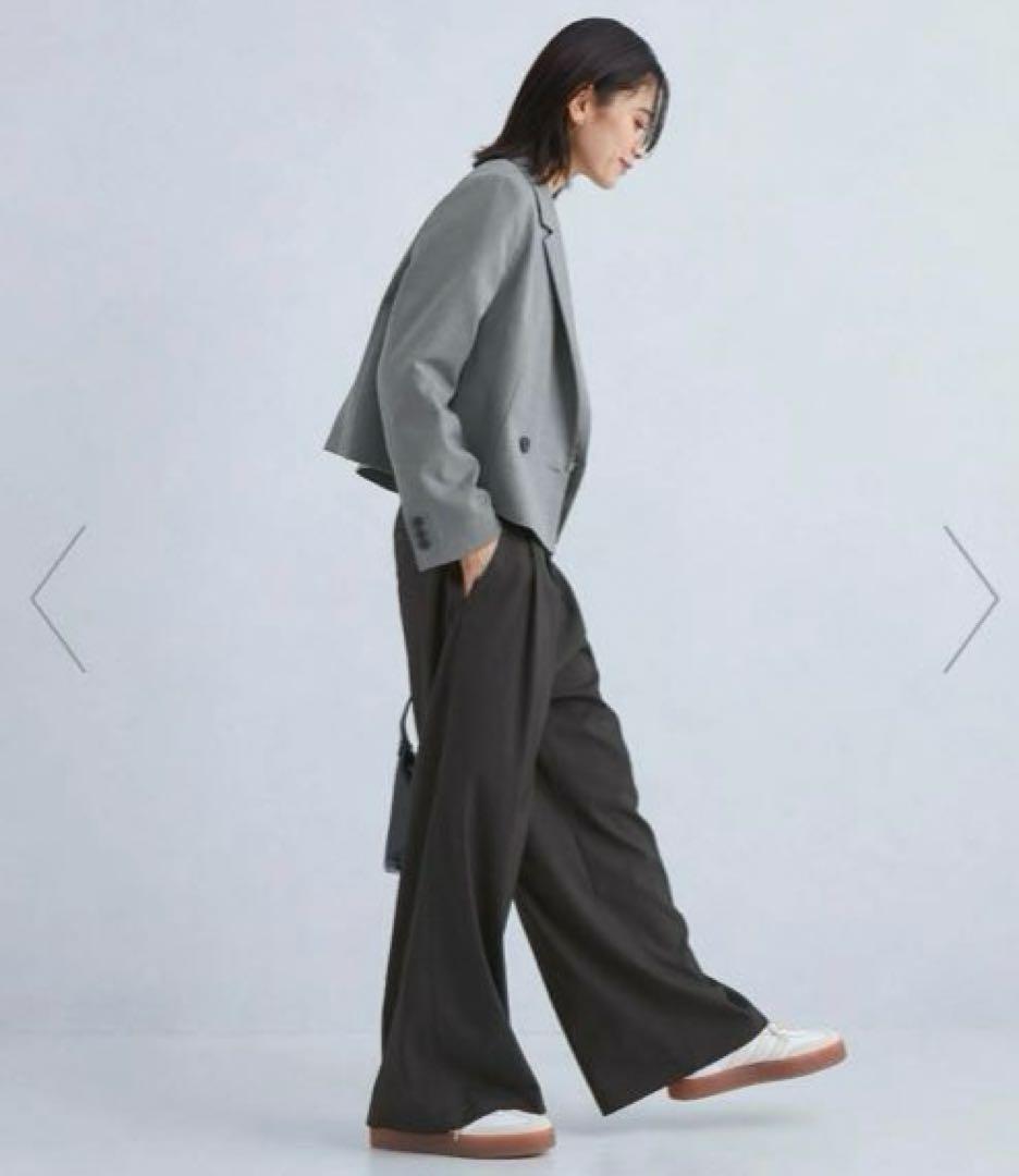 グリーンレーベルリラクシング　ツイル クロップド ジャケット　洗える