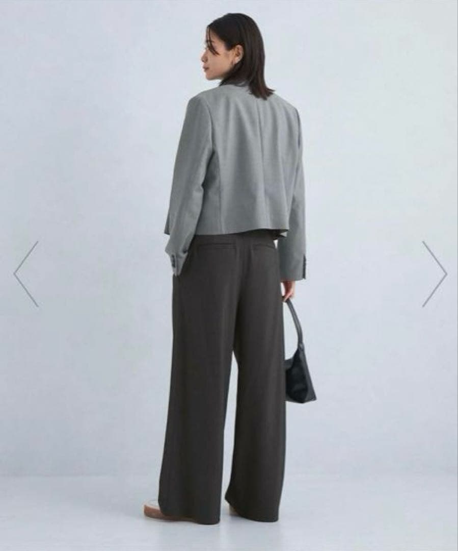 グリーンレーベルリラクシング　ツイル クロップド ジャケット　洗える