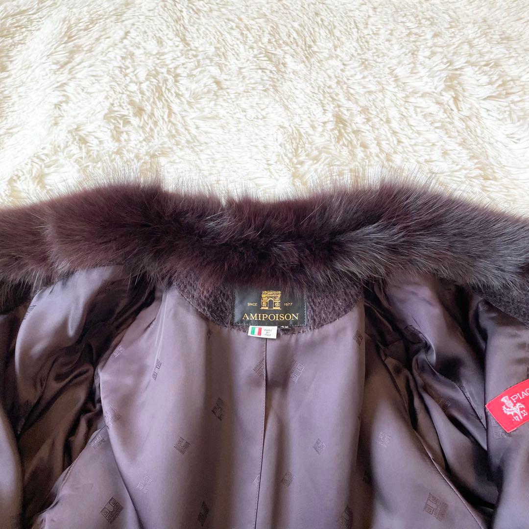 美品✨ベビーラム ウールコート フォックスファー イタリア製生地 日本製